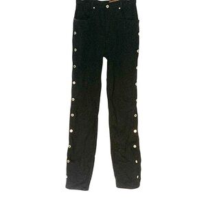 Vintage Y2K 90s Lawman 11 Black Denim Size Button Detail Jeans Western Cowgirl